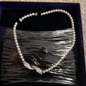 Pearl rhodium necklace